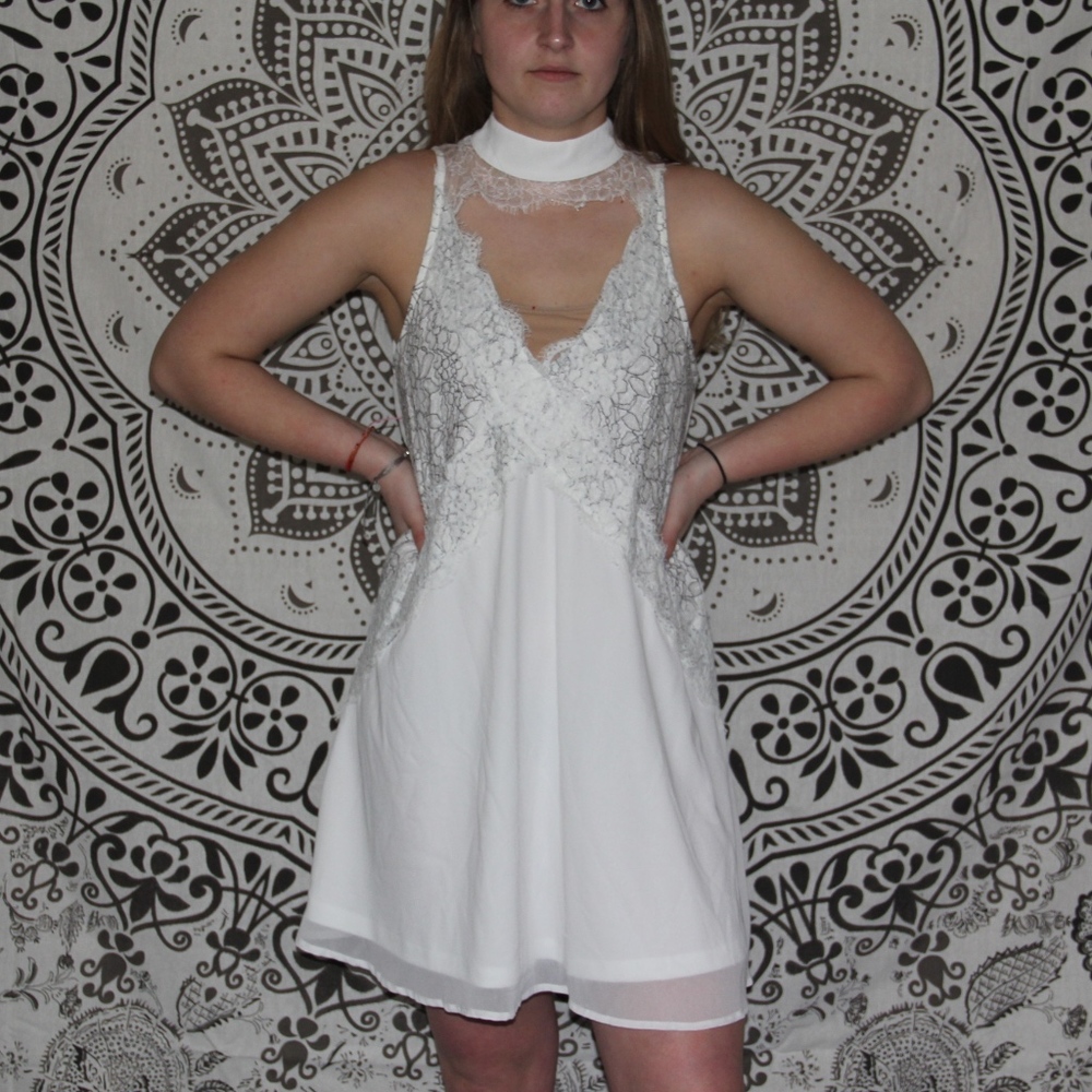 white lace dress